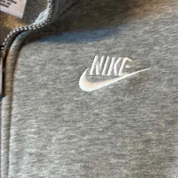 Nike Gray Zip Up Sweater with Ribbed Cuffs - Picture 2 of 4